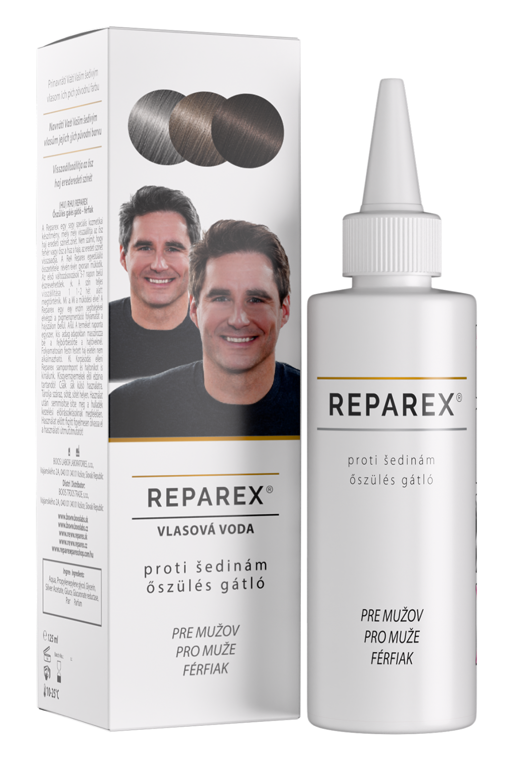 REPAREX PROTI ŠEDÝM VLASŮM Reparex pro muže – přírodní kosmetický přípravek obnovující přirozenou barvu šedivých vlasů bez použití barvy